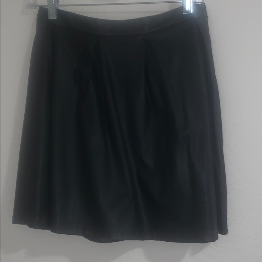 Black Pleated leather skirt